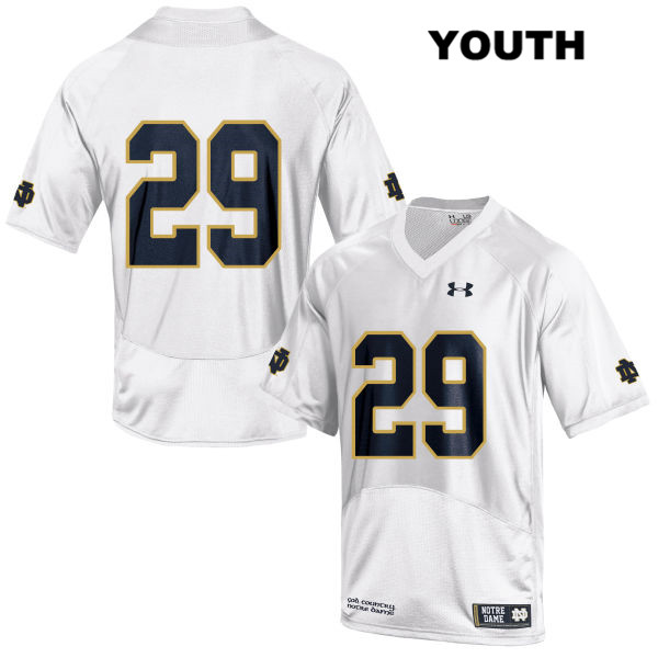 Youth NCAA Notre Dame Fighting Irish #29 Matt Salerno Stitched College Under Armour Authentic White No Name Football Jersey OC10J31SM